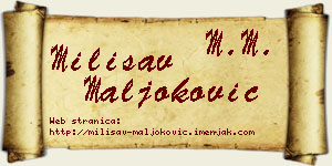 Milisav Maljoković vizit kartica